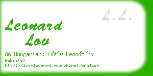 leonard lov business card